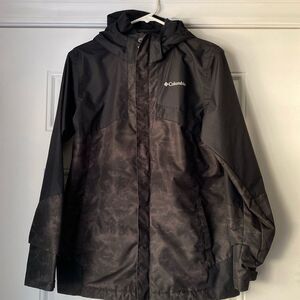 Columbia Black Camouflage Hooded Jacket Size XL (18/20)